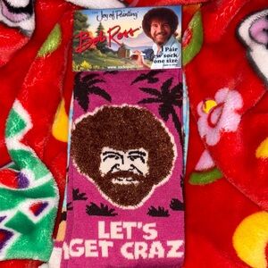 Bob ross joy of painting men’s women’s crew socks size 8-14 NEW QUICK SHIP